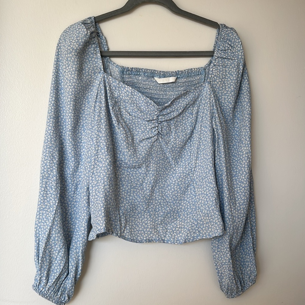 H&M Blue Floral Top